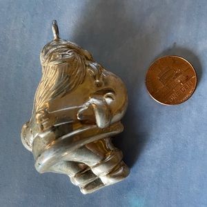 Silverplate Santa ornament